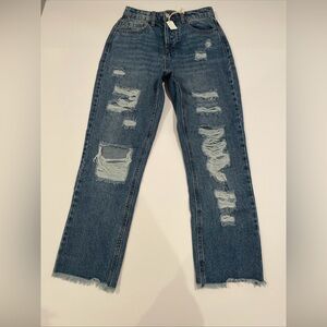 Vanilla Star Jeans Women’s Size 1 Vintage Distressed Raw Hem 90'S BoyFriend NWOT